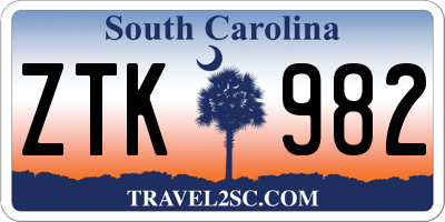 SC license plate ZTK982