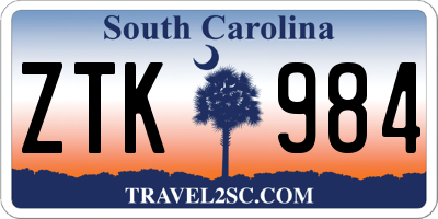 SC license plate ZTK984