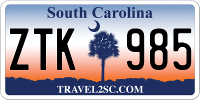 SC license plate ZTK985