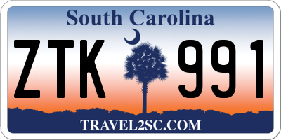 SC license plate ZTK991