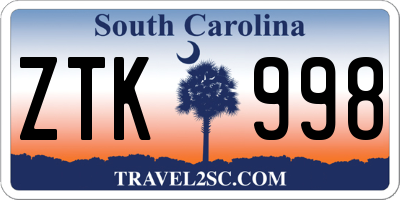 SC license plate ZTK998