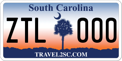 SC license plate ZTL000