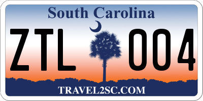 SC license plate ZTL004