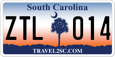 SC license plate ZTL014