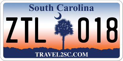 SC license plate ZTL018