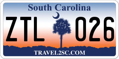 SC license plate ZTL026