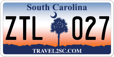 SC license plate ZTL027