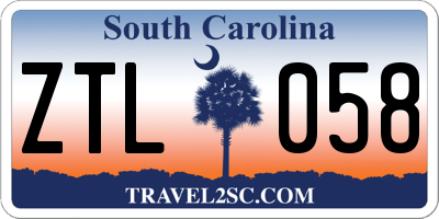 SC license plate ZTL058