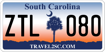 SC license plate ZTL080