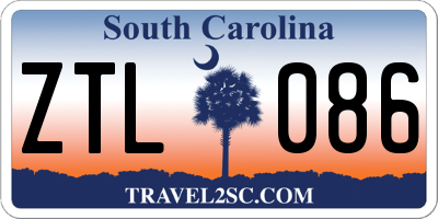 SC license plate ZTL086