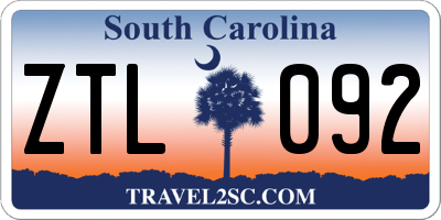 SC license plate ZTL092