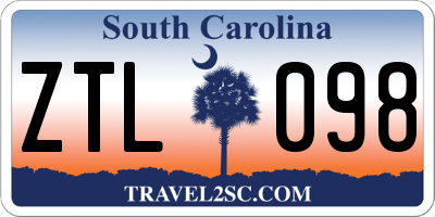 SC license plate ZTL098