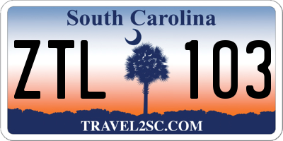 SC license plate ZTL103