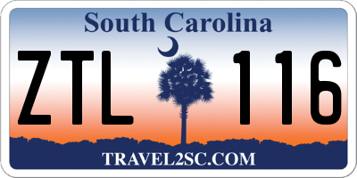 SC license plate ZTL116