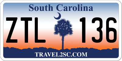 SC license plate ZTL136