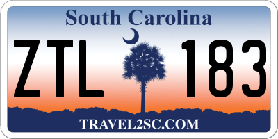 SC license plate ZTL183