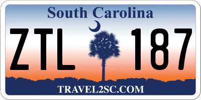 SC license plate ZTL187