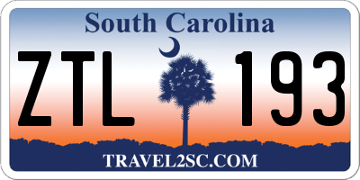 SC license plate ZTL193