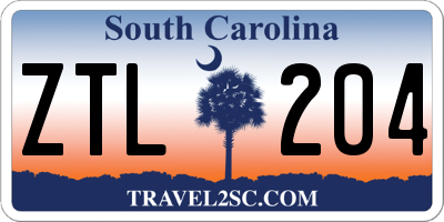 SC license plate ZTL204