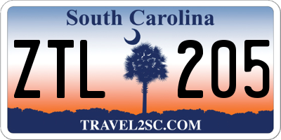 SC license plate ZTL205