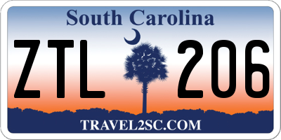 SC license plate ZTL206
