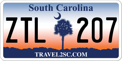 SC license plate ZTL207