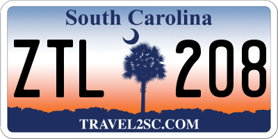 SC license plate ZTL208