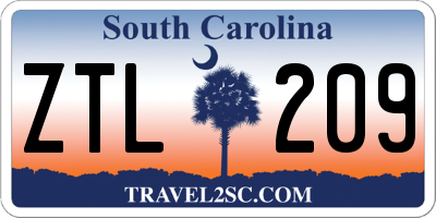 SC license plate ZTL209