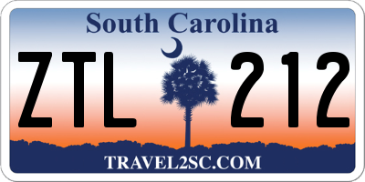 SC license plate ZTL212