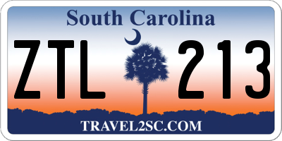 SC license plate ZTL213