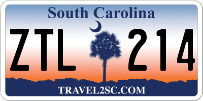 SC license plate ZTL214