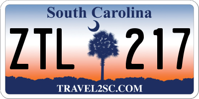 SC license plate ZTL217