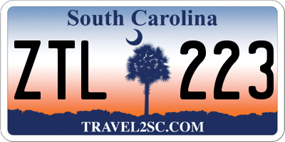 SC license plate ZTL223