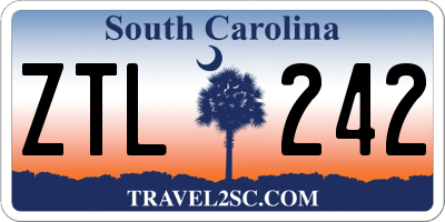SC license plate ZTL242