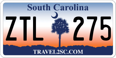 SC license plate ZTL275