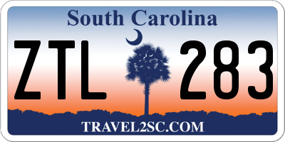SC license plate ZTL283