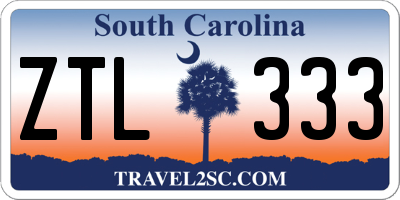 SC license plate ZTL333
