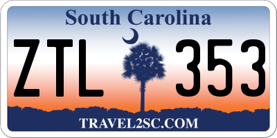 SC license plate ZTL353