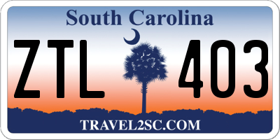 SC license plate ZTL403