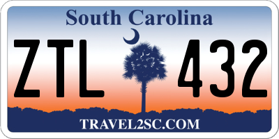 SC license plate ZTL432