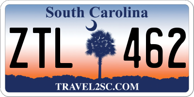 SC license plate ZTL462