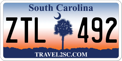 SC license plate ZTL492