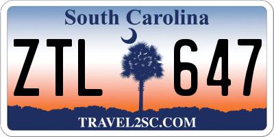 SC license plate ZTL647