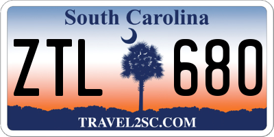 SC license plate ZTL680