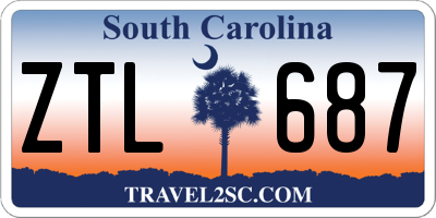 SC license plate ZTL687