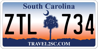 SC license plate ZTL734