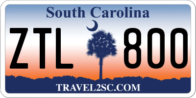 SC license plate ZTL800