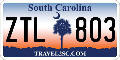 SC license plate ZTL803