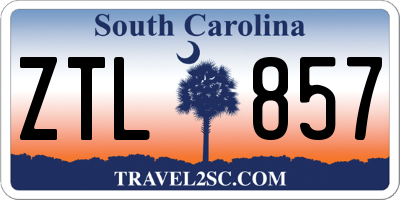 SC license plate ZTL857