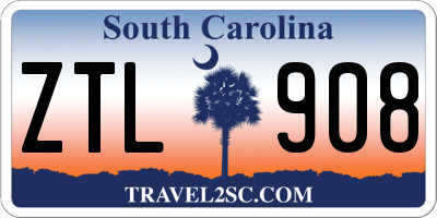SC license plate ZTL908